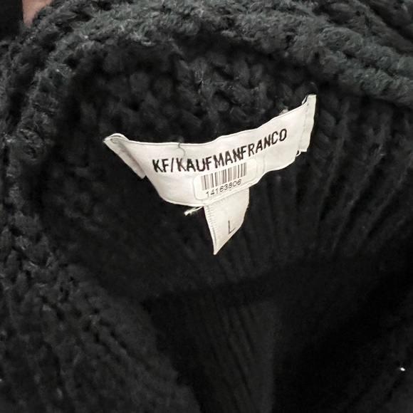 EUC KF/KaufmanFranco Collective Black Knit Sweater Coat Size Large $310 - Picture 4 of 5